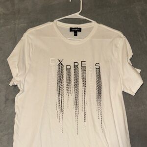 Express White Graphic Tee for Men